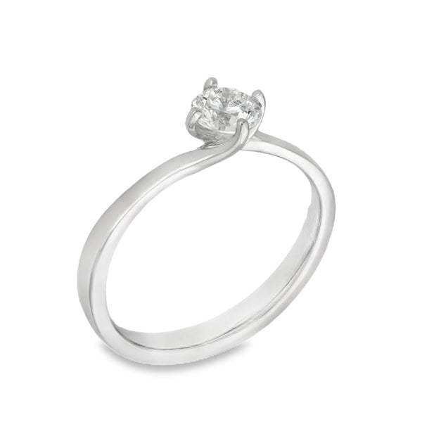 950 Platinum Diamond Twist Engagement Ring - Size N - 0.54ct
