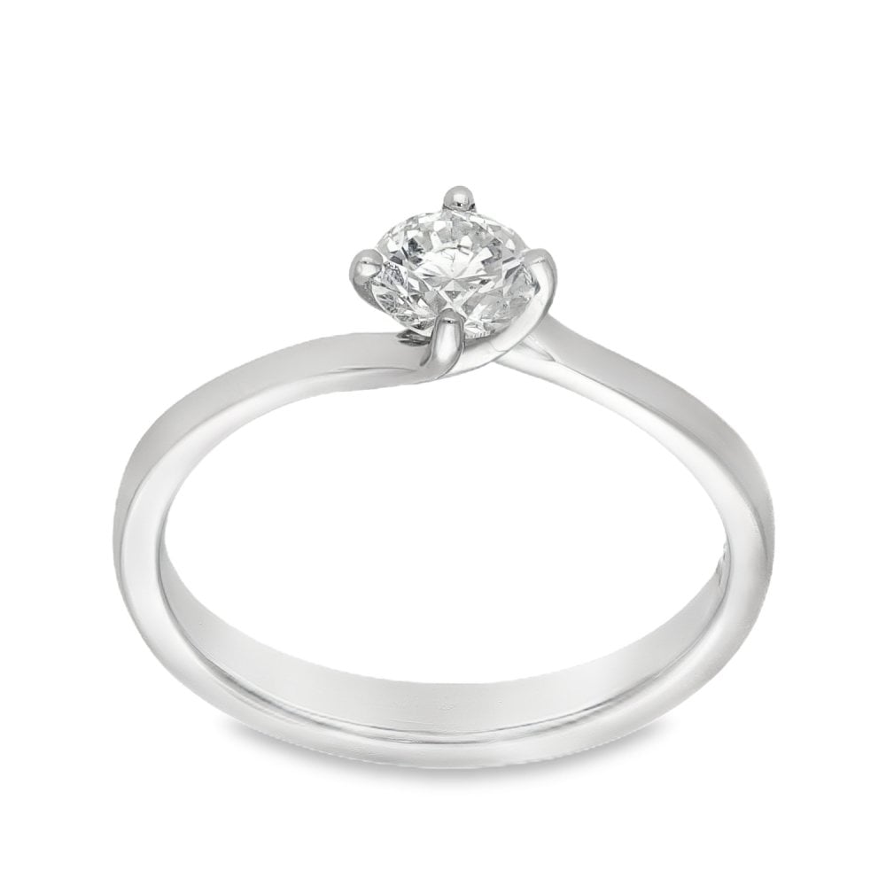 950 Platinum Diamond Twist Engagement Ring - Size N - 0.54ct