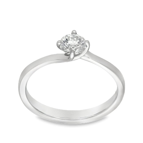 950 Platinum Diamond Twist Engagement Ring - Size N - 0.54ct