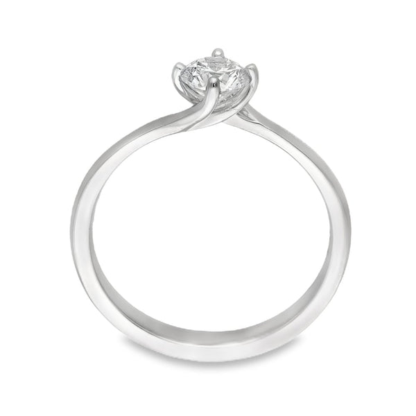 950 Platinum Diamond Twist Engagement Ring - Size N - 0.54ct