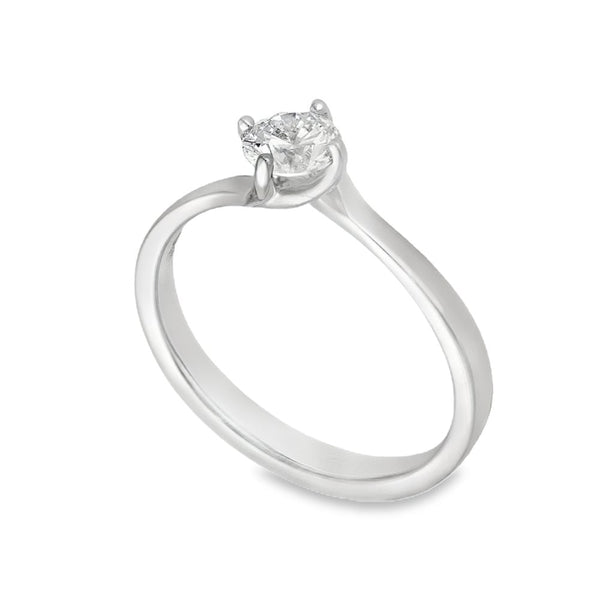 950 Platinum Diamond Twist Engagement Ring - Size N - 0.54ct