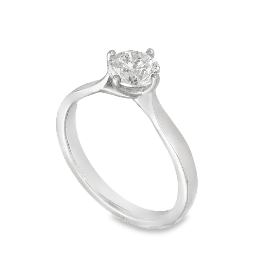 950 Platinum Diamond Engagement Ring - Size M - 1.00ct