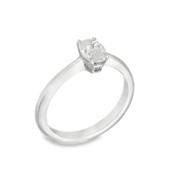 18ct White Gold Diamond Engagement Ring - Size I½ - 0.56ct