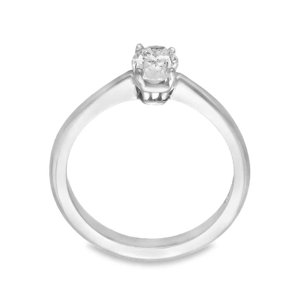 18ct White Gold Diamond Engagement Ring - Size I½ - 0.56ct