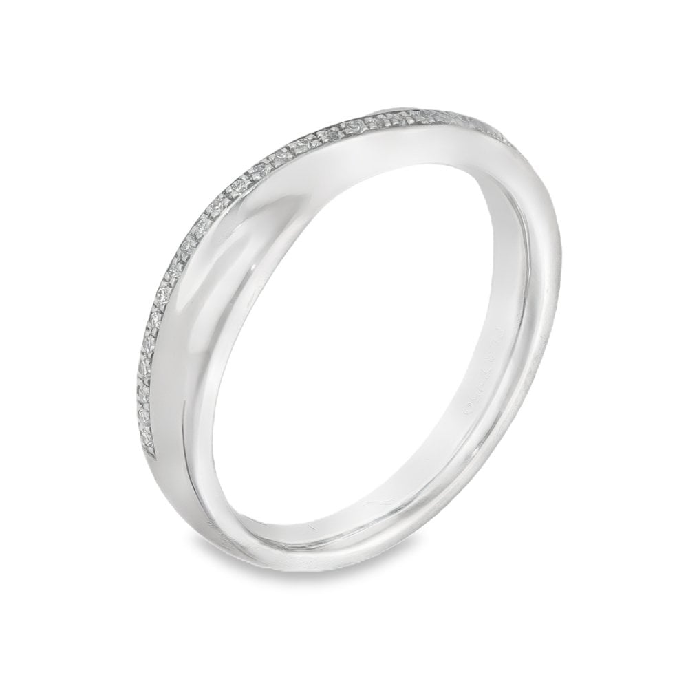 950 Platinum Diamond Crossover Ring - Size L½ - 0.09ct