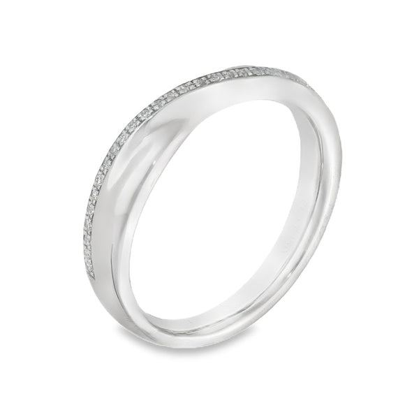 950 Platinum Diamond Crossover Ring - Size L½ - 0.09ct