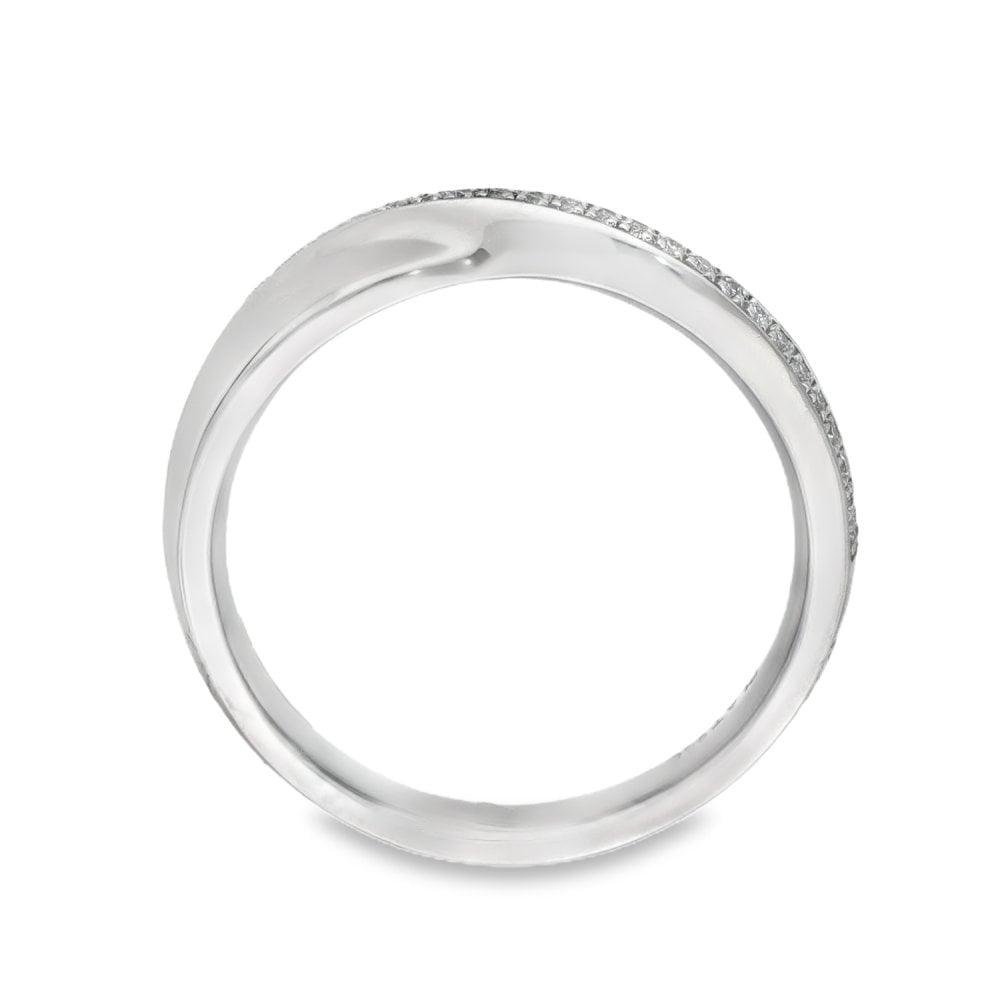 950 Platinum Diamond Crossover Ring - Size L½ - 0.09ct