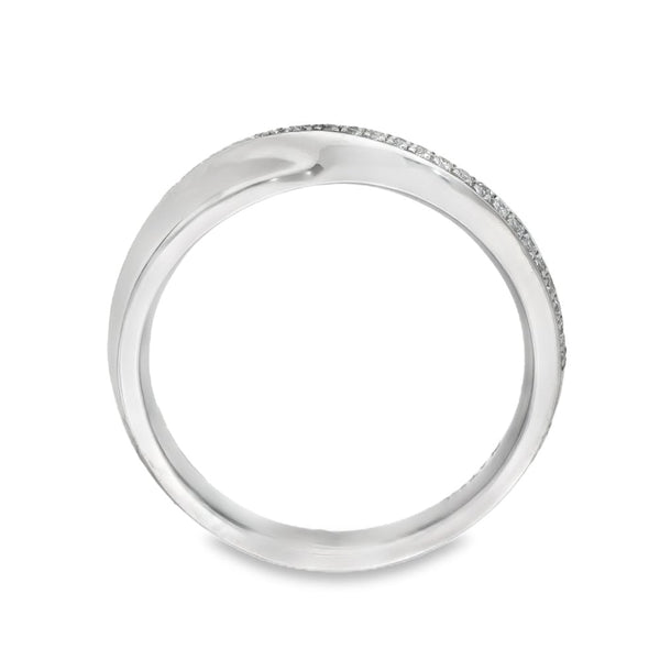 950 Platinum Diamond Crossover Ring - Size L½ - 0.09ct