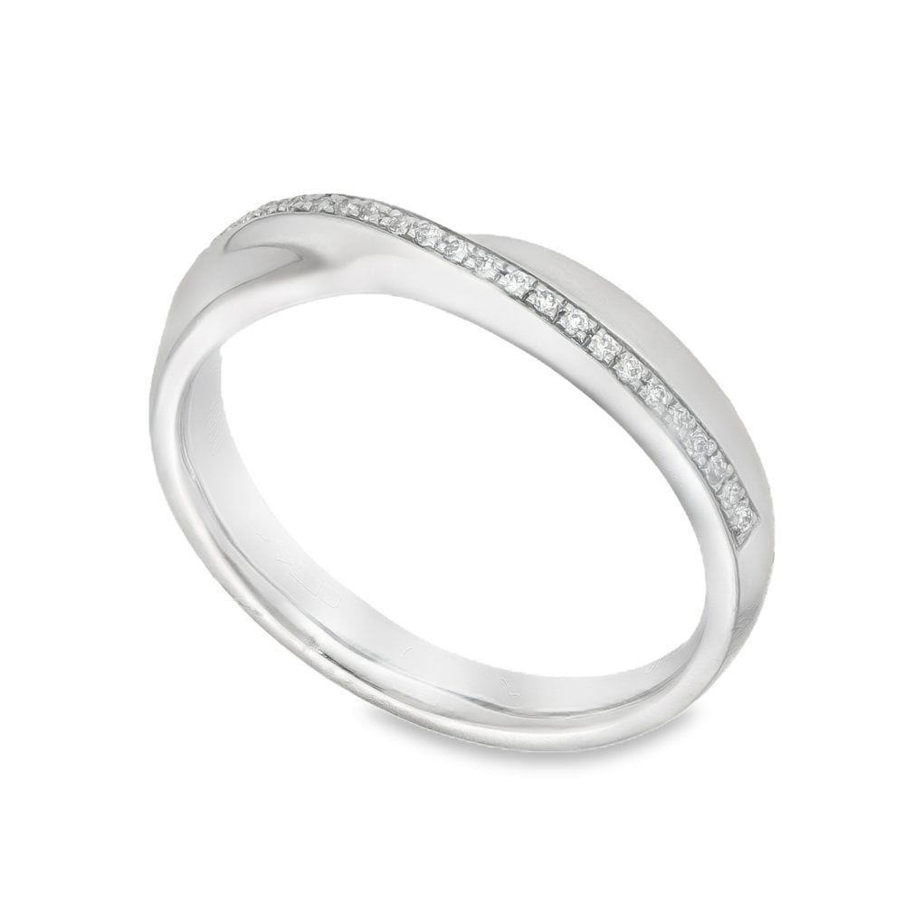 950 Platinum Diamond Crossover Ring - Size L½ - 0.09ct