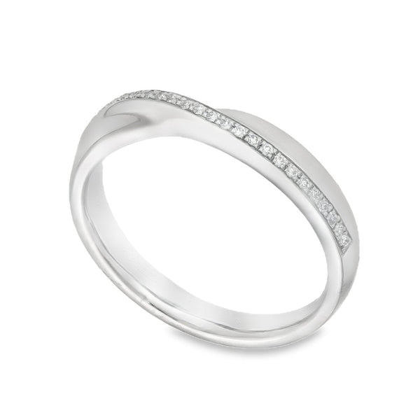 950 Platinum Diamond Crossover Ring - Size L½ - 0.09ct