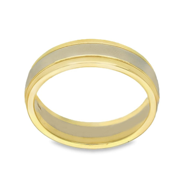 9ct Yellow & White Gold Wedding Band - Size K½ - 5mm