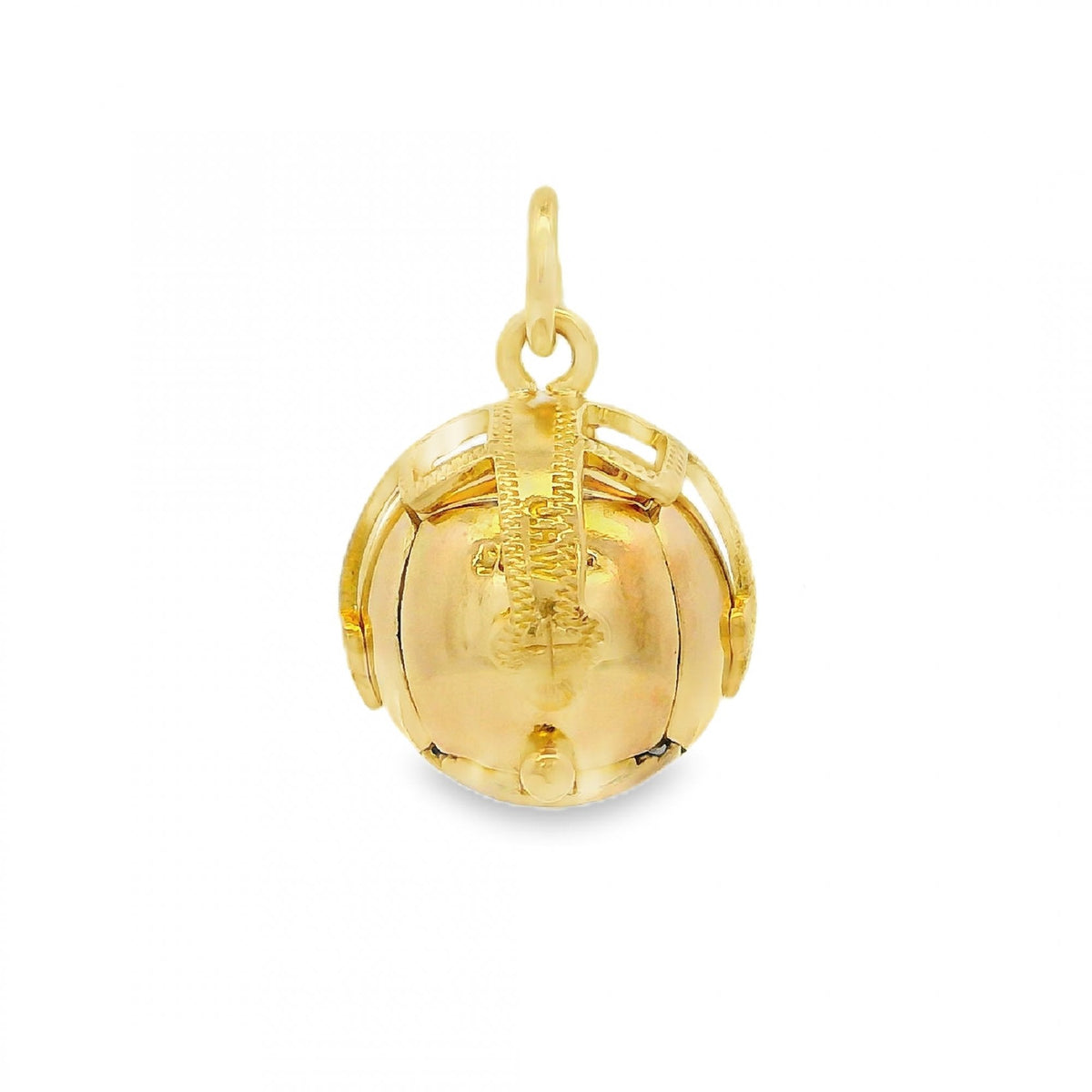 9ct Yellow Gold & Silver Masonic Ball Pendant - 7.2g