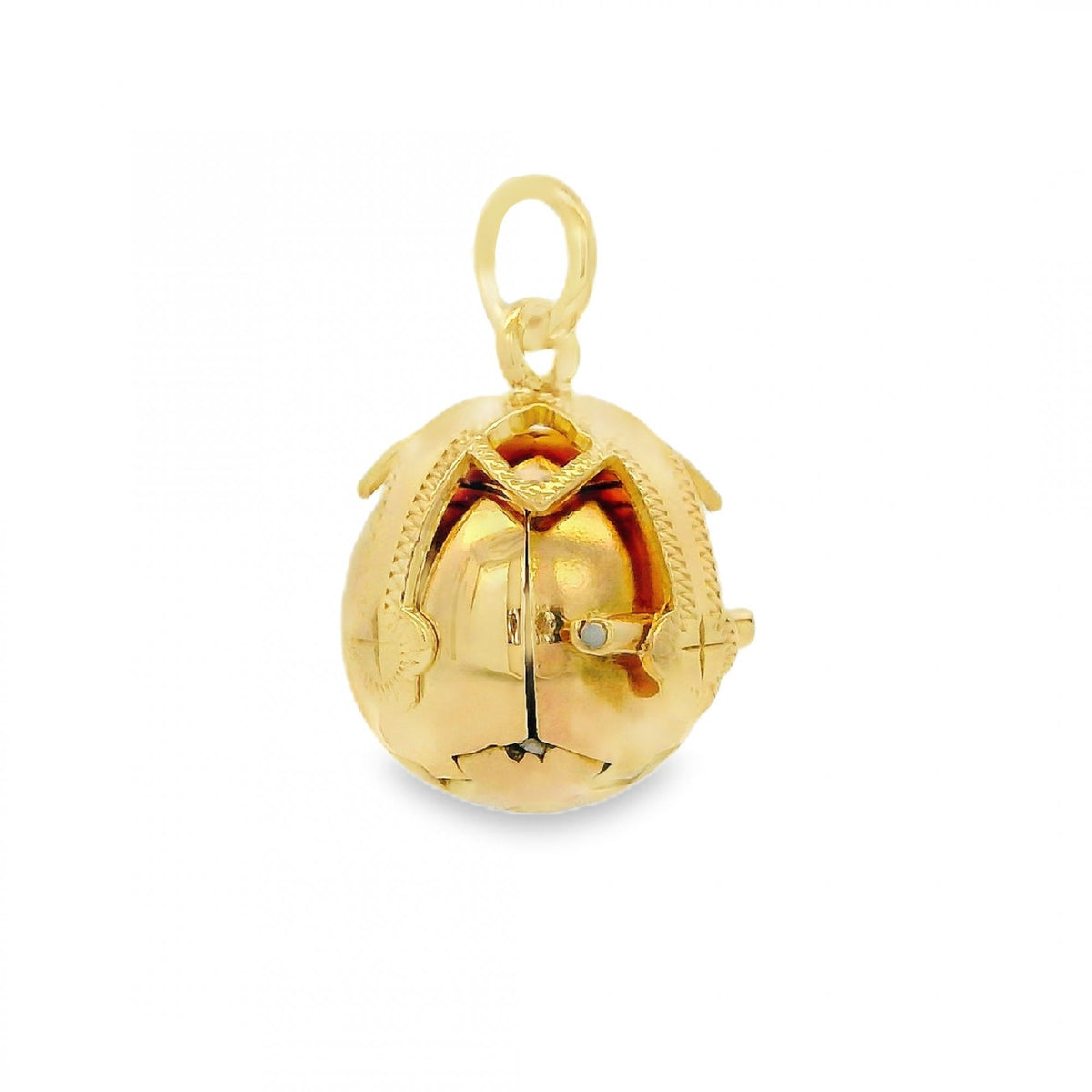 9ct Yellow Gold & Silver Masonic Ball Pendant - 7.2g