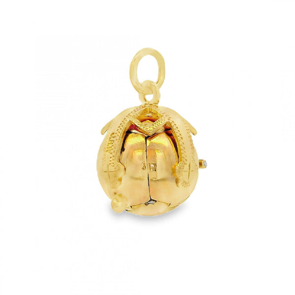 9ct Yellow Gold & Silver Masonic Ball Pendant - 7.2g