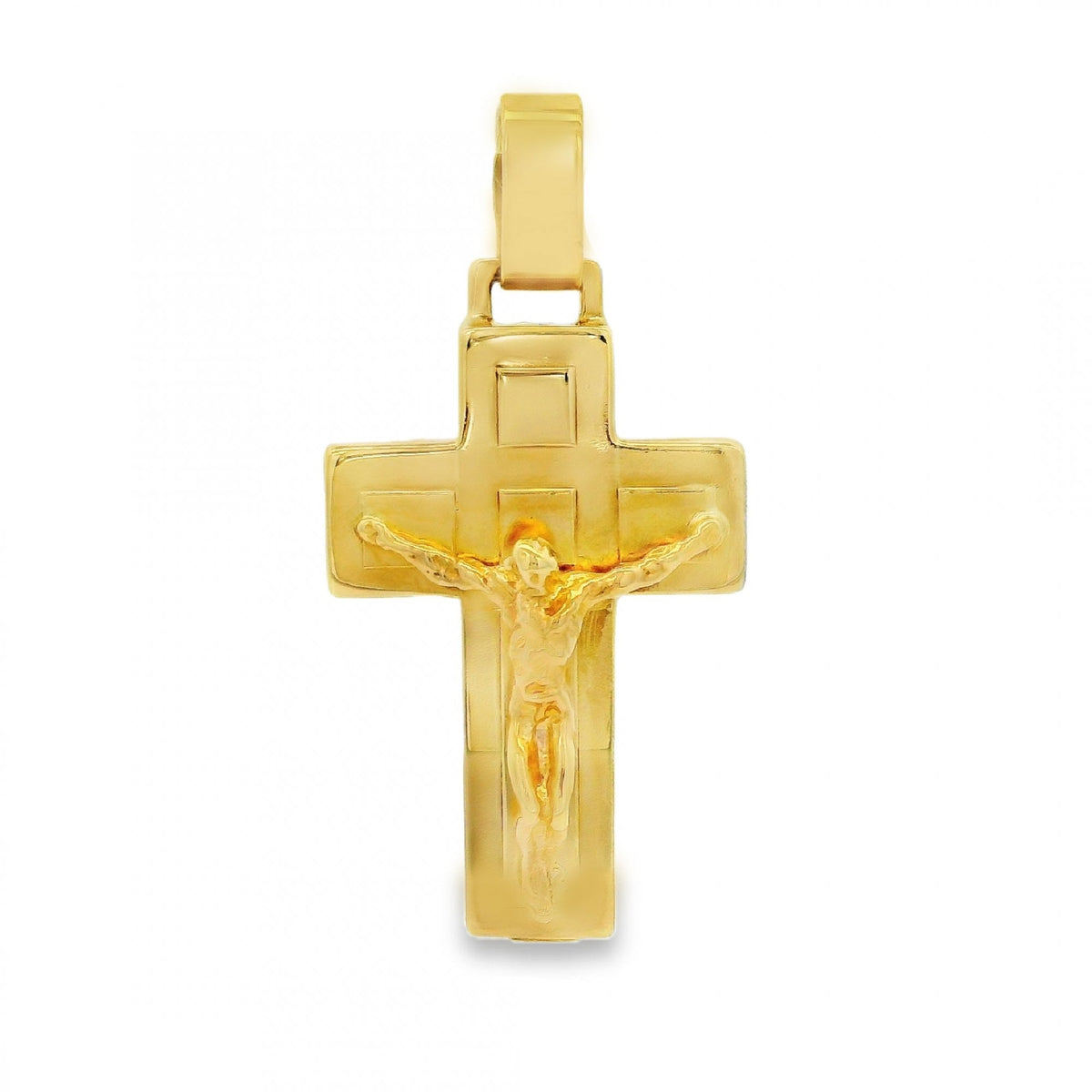 9ct Yellow Gold Crucifix Pendant - 19x37x8mm - 4.9g