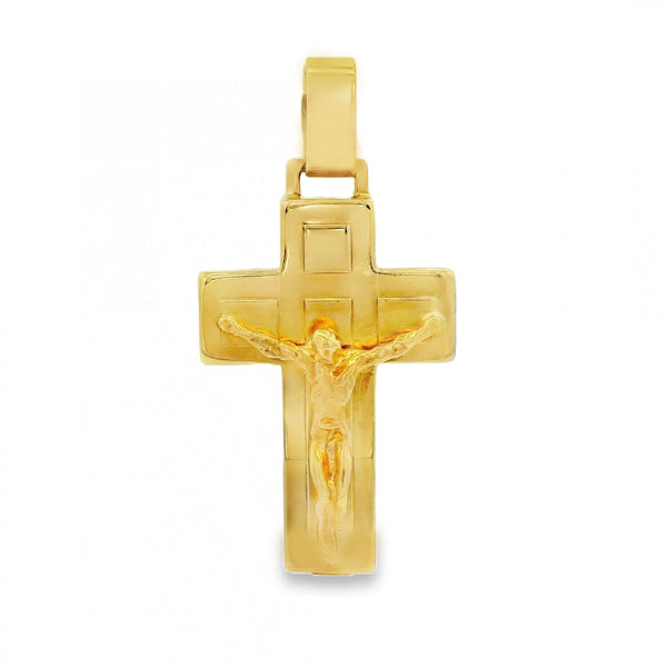 9ct Yellow Gold Crucifix Pendant - 19x37x8mm - 4.9g