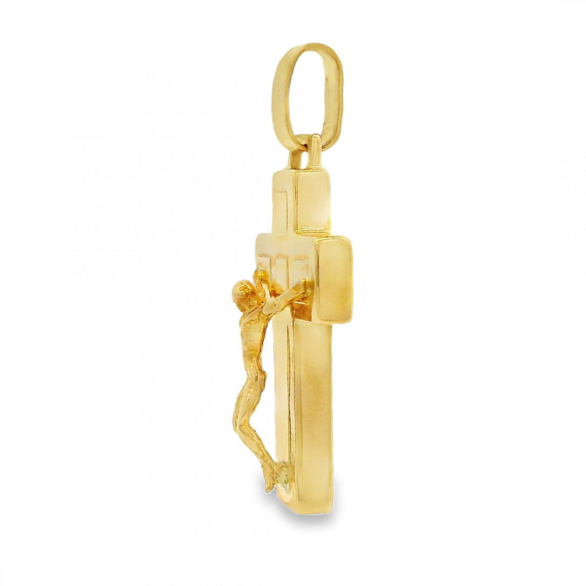9ct Yellow Gold Crucifix Pendant - 19x37x8mm - 4.9g