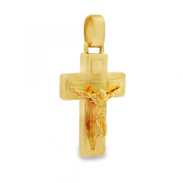 9ct Yellow Gold Crucifix Pendant - 19x37x8mm - 4.9g