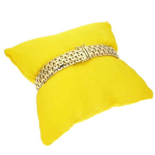 9ct Yellow Gold Fancy-Link Wide Bracelet - 7.5" - 26.5g