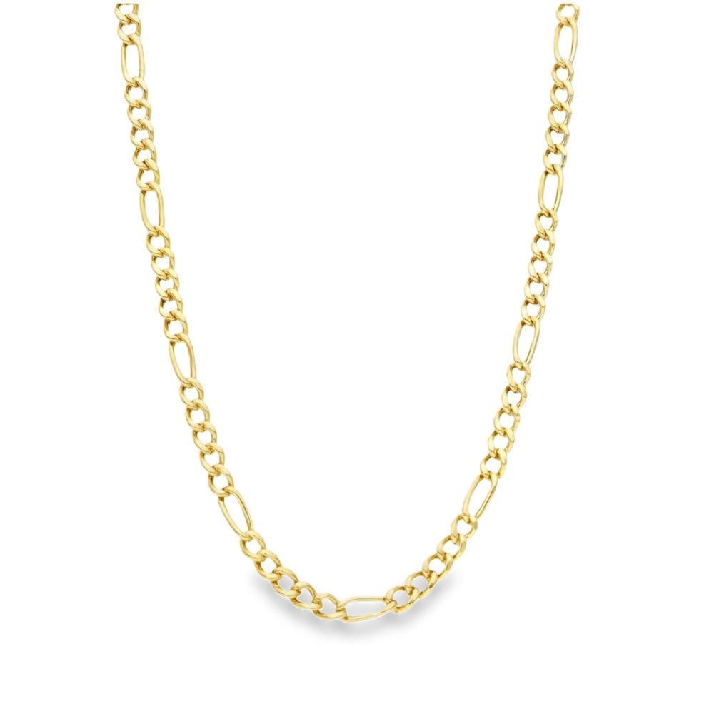9ct Yellow Gold Fine Figaro Chain - 20" - 6.5g