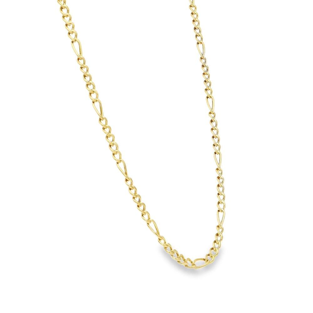 9ct Yellow Gold Fine Figaro Chain - 20" - 6.5g