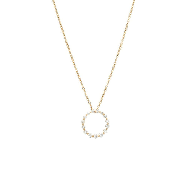 18ct Rose Gold Diamond Loop Pendant & Necklace - 18" - 0.25ct
