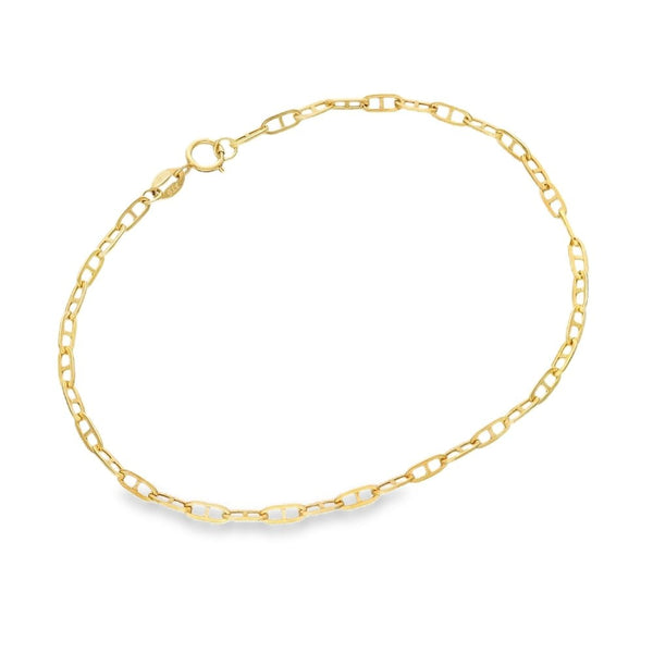9ct Yellow Gold Anchor-Link Bracelet - 7.5" - 1.0g