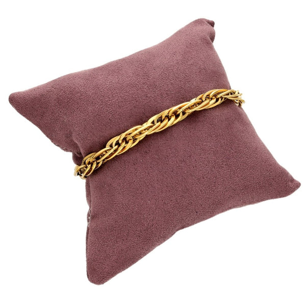 9ct Yellow Gold Hollow Fancy Bracelet - 7.5" - 6.9g