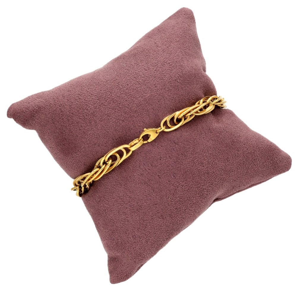 9ct Yellow Gold Hollow Fancy Bracelet - 7.5" - 6.9g
