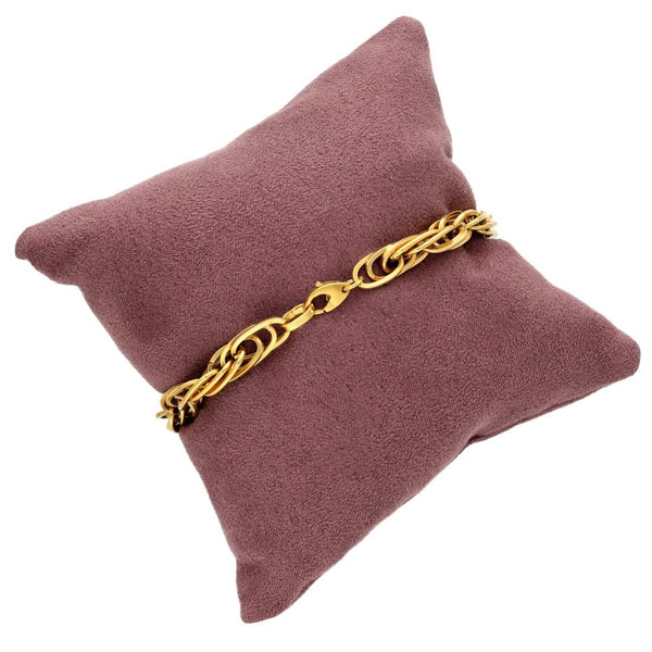 9ct Yellow Gold Hollow Fancy Bracelet - 7.5" - 6.9g