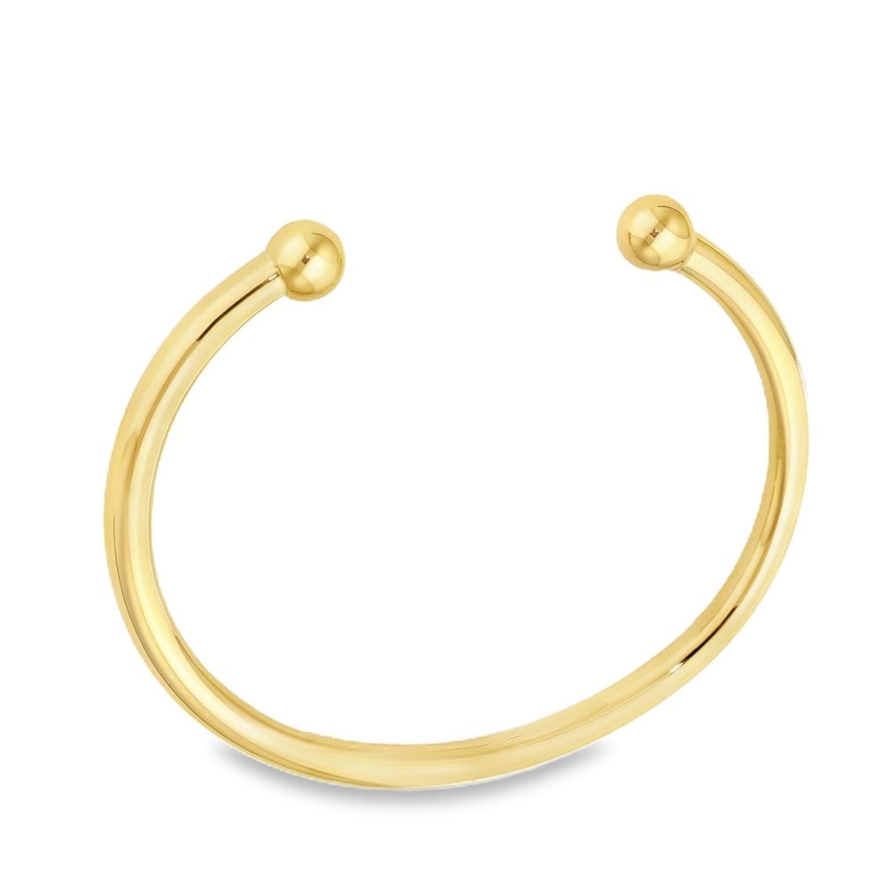 9ct Yellow Gold Hollow Torque Bangle - 16.5cm - 9.8g