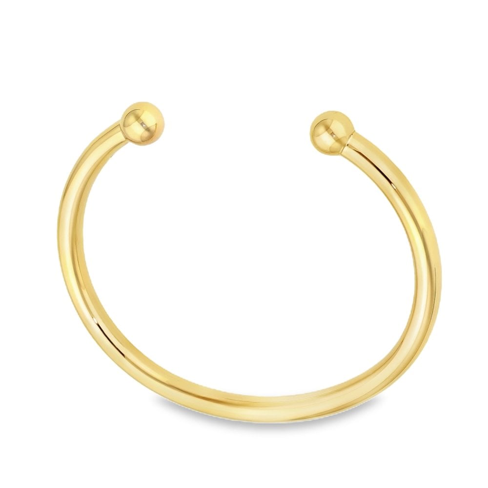 9ct Yellow Gold Hollow Torque Bangle - 16.5cm - 9.8g
