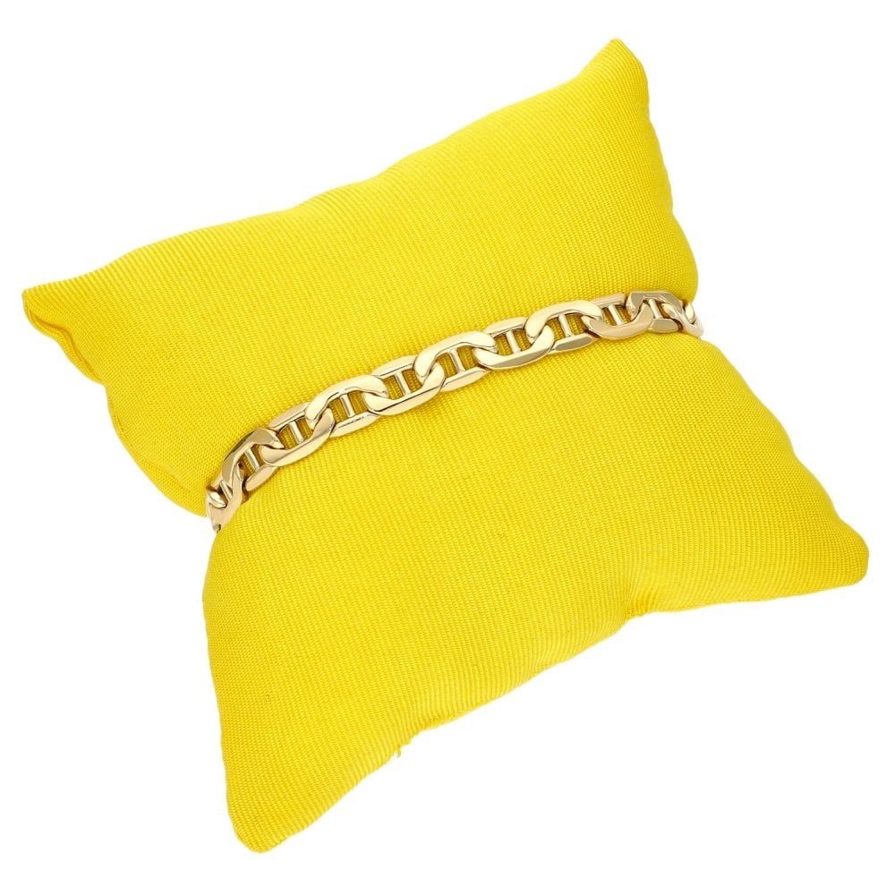 9ct Yellow Gold Hollow Anchor Bracelet - 7.5" - 8.0g