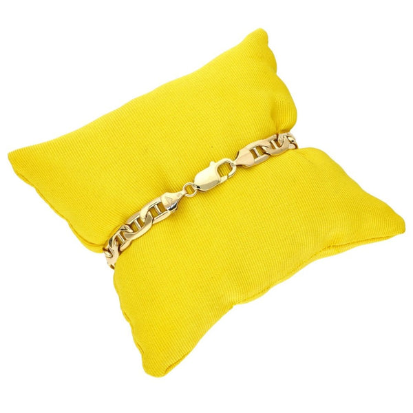 9ct Yellow Gold Hollow Anchor Bracelet - 7.5" - 8.0g