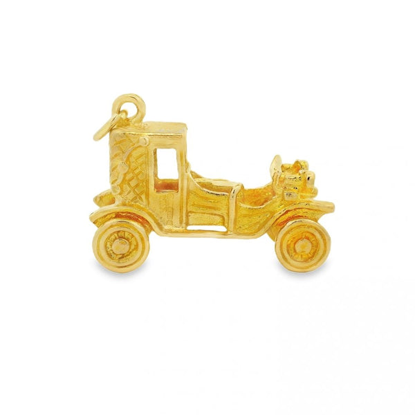 9ct Yellow Gold Vintage Car Charm - 27x19x13mm - 7.8g