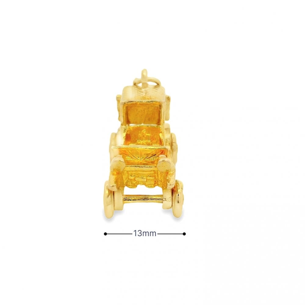 9ct Yellow Gold Vintage Car Charm - 27x19x13mm - 7.8g