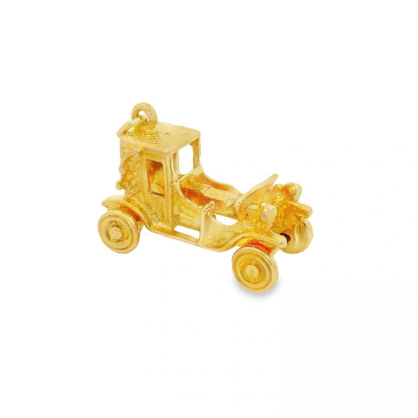 9ct Yellow Gold Vintage Car Charm - 27x19x13mm - 7.8g