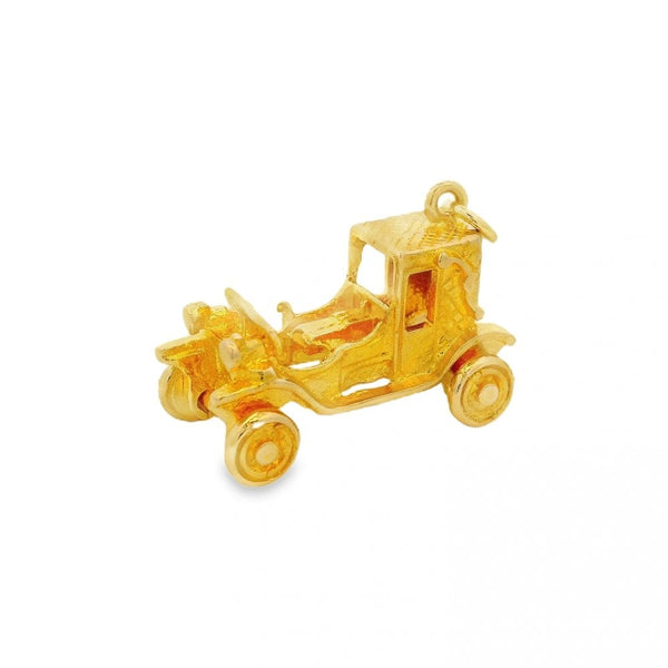 9ct Yellow Gold Vintage Car Charm - 27x19x13mm - 7.8g