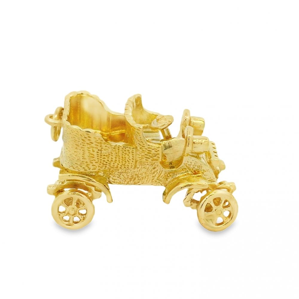 9ct Yellow Gold Vintage Car Charm - 26x15x14mm - 8.2g