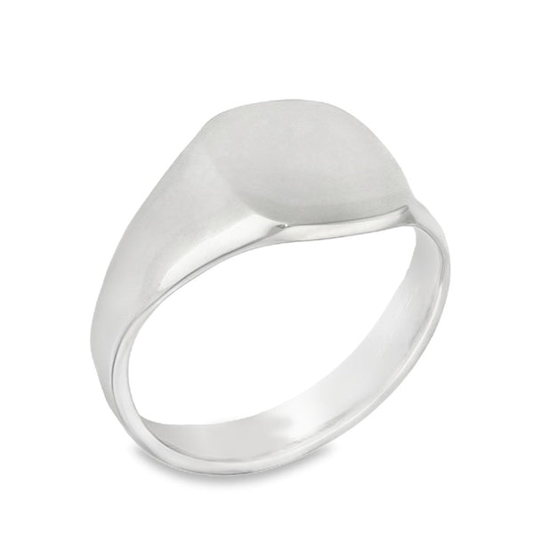 925 Silver Cushion Signet Ring - Size W½ - 13x13mm