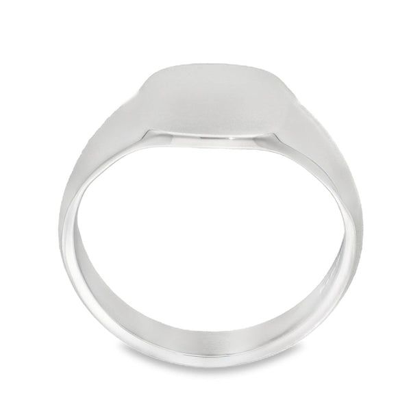 925 Silver Cushion Signet Ring - Size W½ - 13x13mm