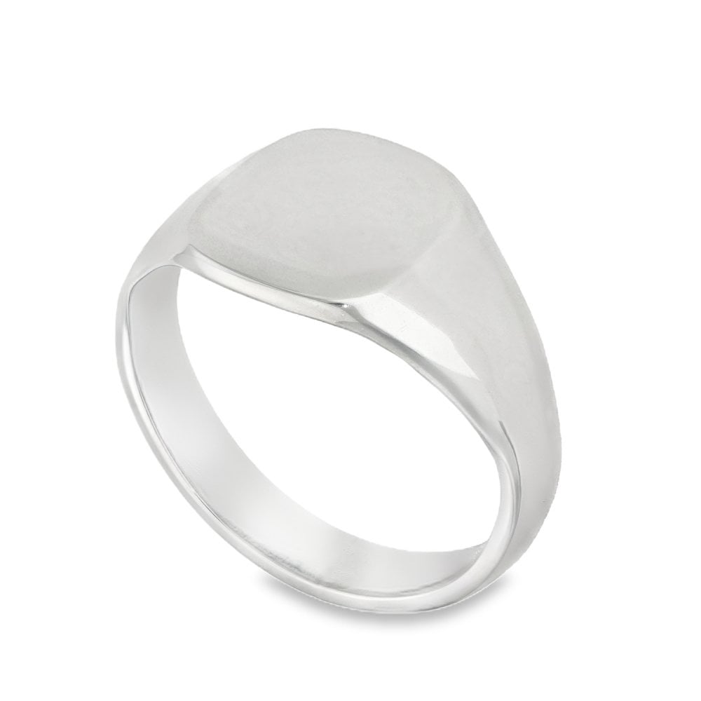 925 Silver Cushion Signet Ring - Size W½ - 13x13mm