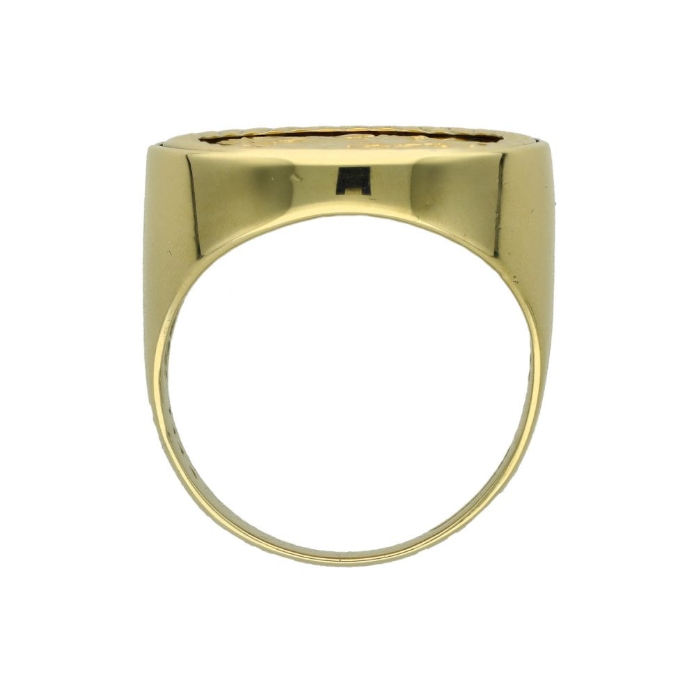 1982 Yellow Gold Half Sovereign Coin Ring - Size R - 21mm
