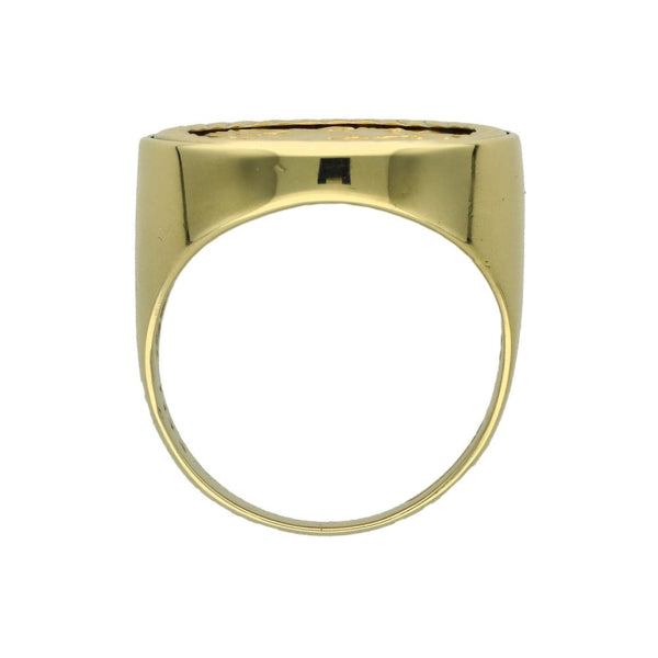1982 Yellow Gold Half Sovereign Coin Ring - Size R - 21mm