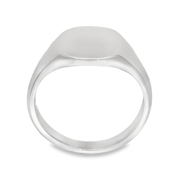 925 Silver Cushion Signet Ring - Size T - 12x11mm