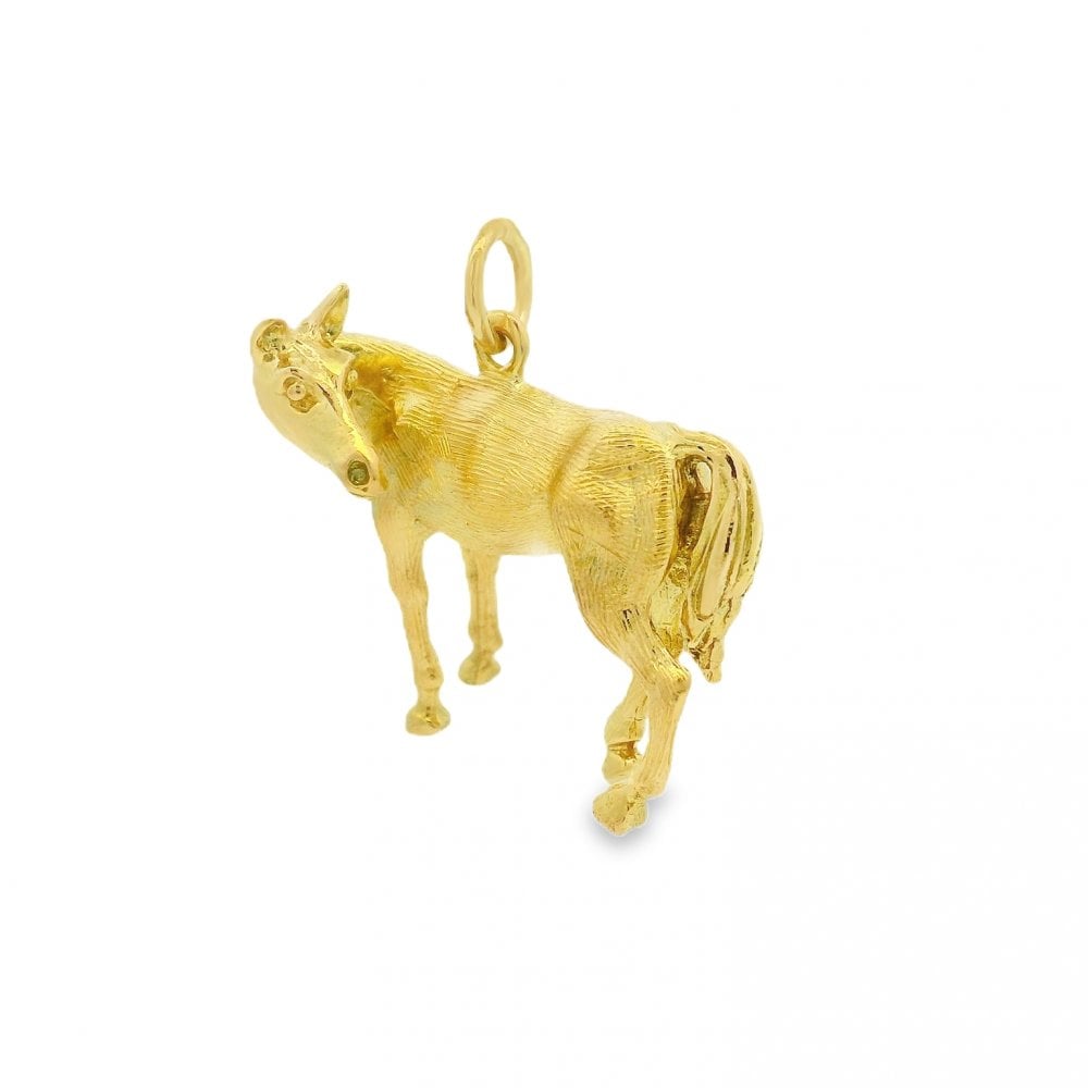 9ct Yellow Gold Horse Charm - 13x24x24mm - 8.0g