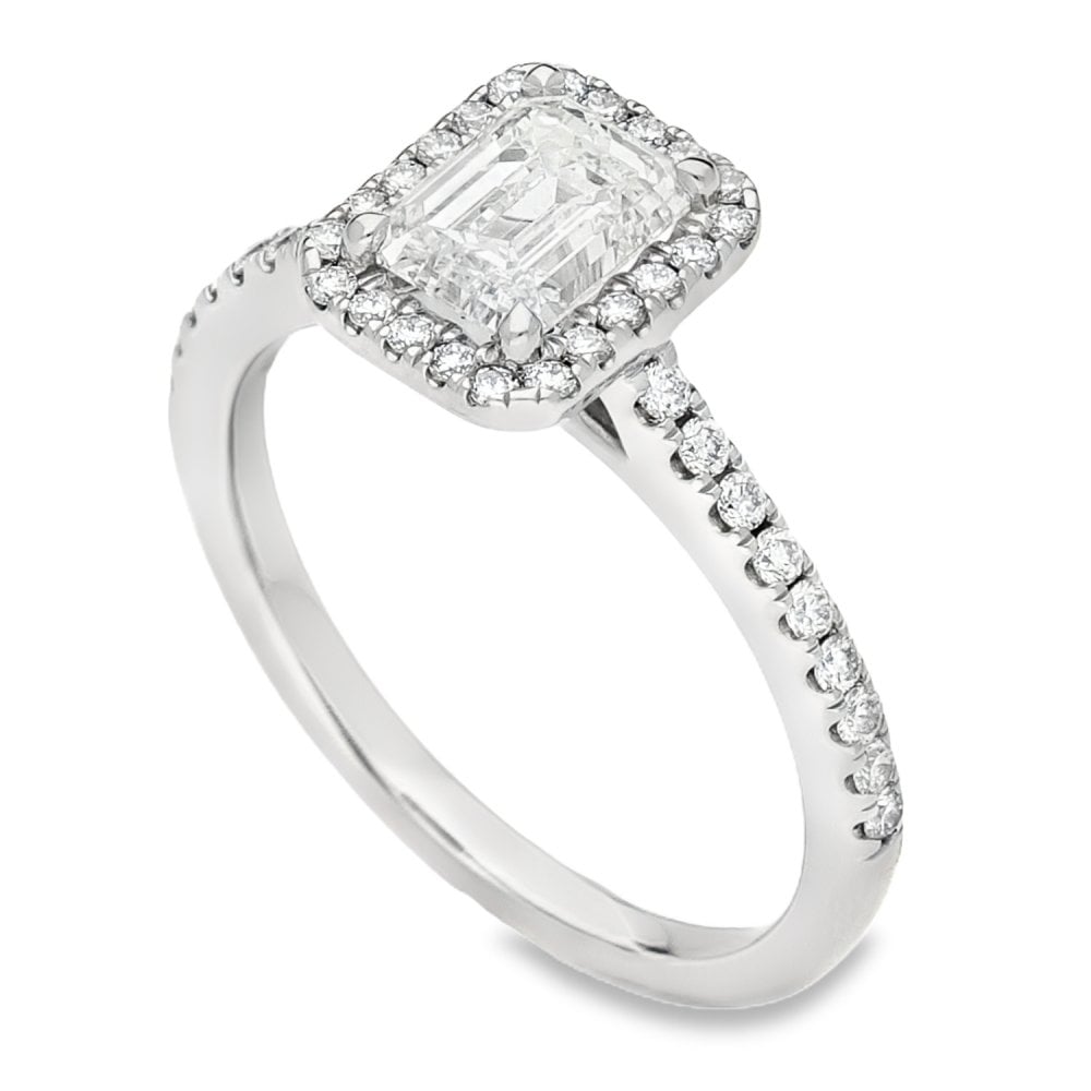 Ladies GIA Certified 1.36ct Diamond Platinum Ring - Colour G