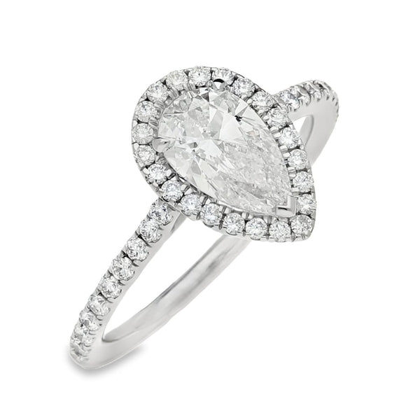 Ladies GIA Certified 1.40ct Diamond Platinum Ring - Colour D