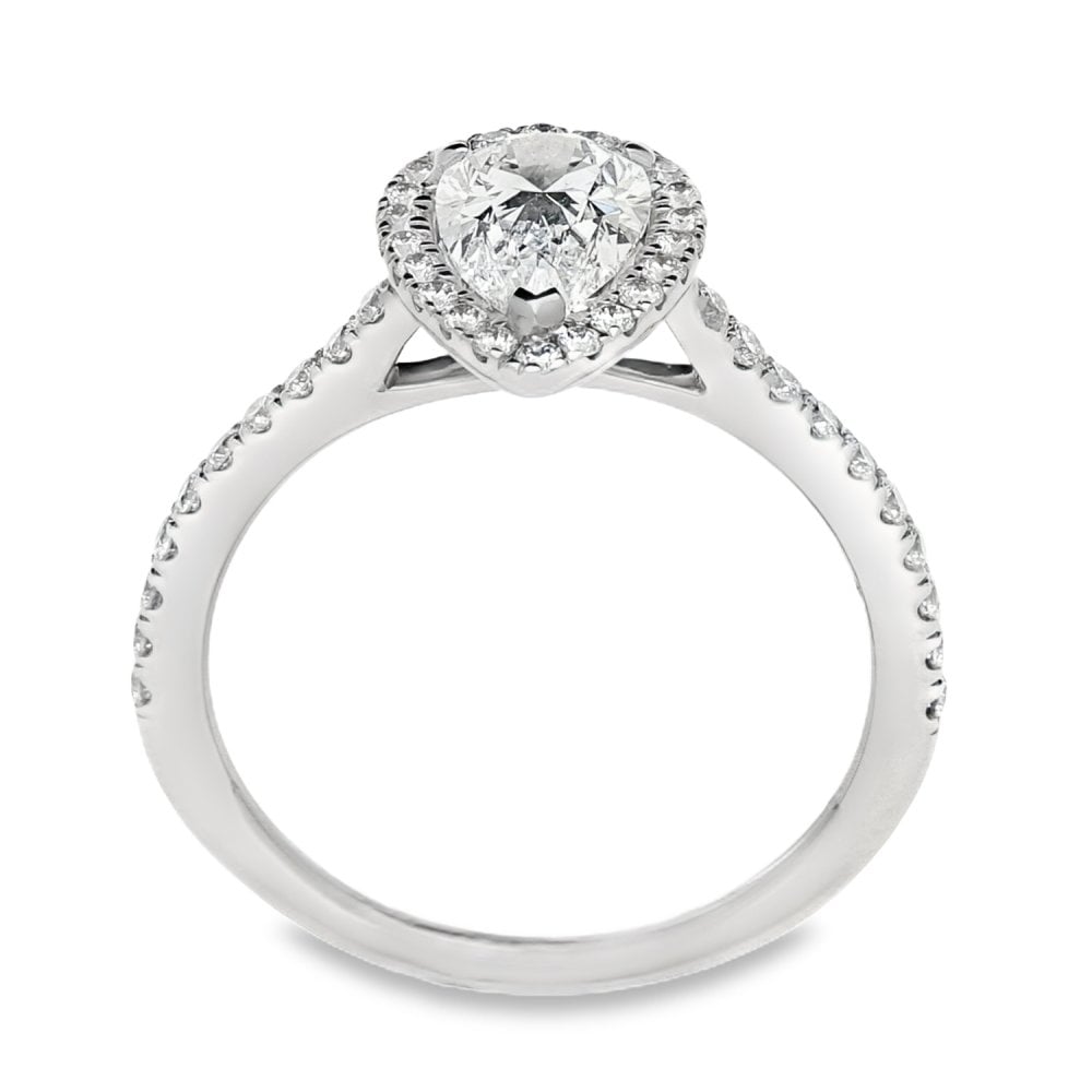 Ladies GIA Certified 1.40ct Diamond Platinum Ring - Colour D
