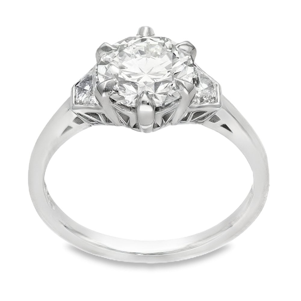 Ladies Platinum Certified Diamond Engagement Ring - IF